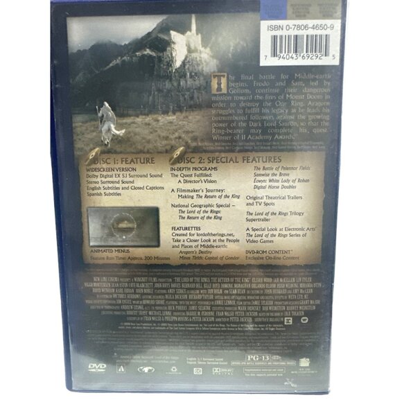 The Return of the King  The Lord of the Rings  DVD PG13 2003 Widescreen - Picture 2 of 4
